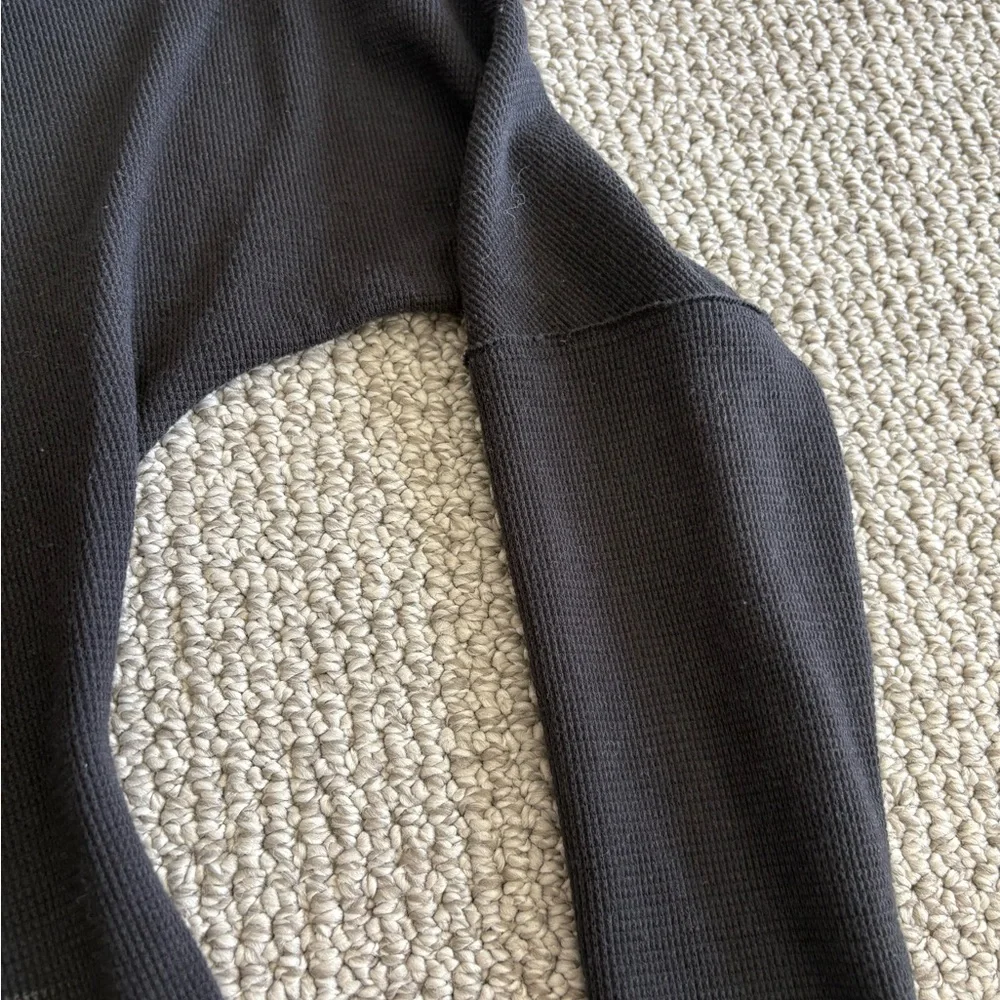 Free People Black Boatneck Knit Top